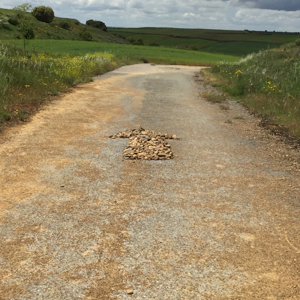 arrow on the camino path